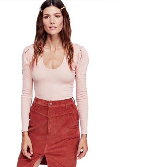 Free People Tops - Free People Hey Lady puff Sleeves Top NWT